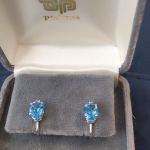 Sapphire colored clip on earrings.